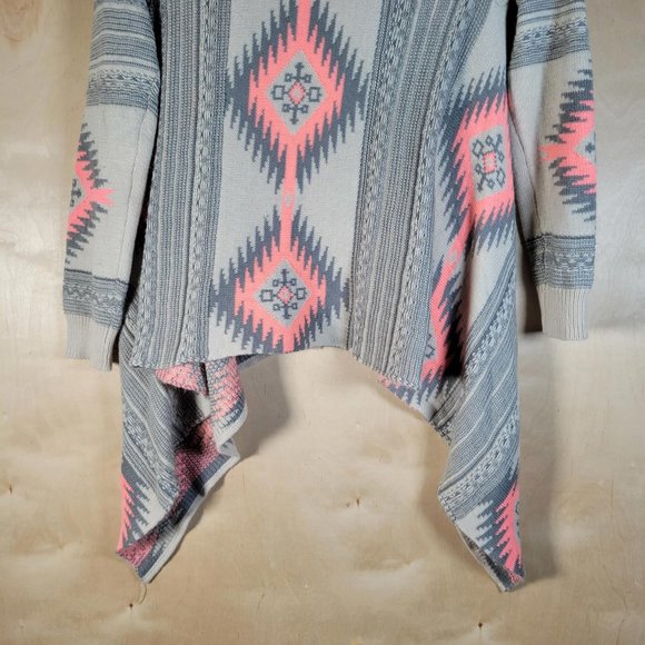 Dreamers Multicolor Gray Aztec Southwest Open Cardigan Sweater Women Size S/M - Picture 10 of 10